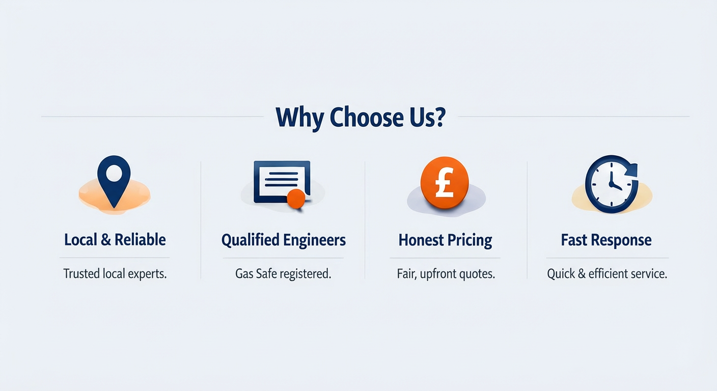 Information on why customers should choose us.
Gas Safe Engineer, with honest pricing and fast call out.